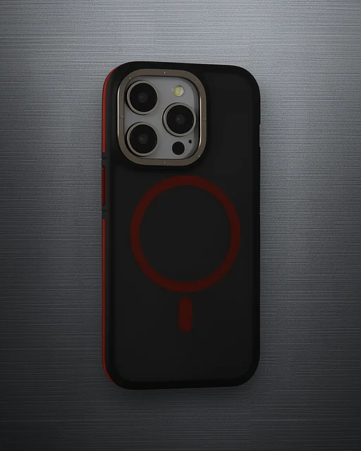 Joko Apple İphone 14 Pro Max Kılıf Rocky Magsafe Kapak - Siyah-kırmızı