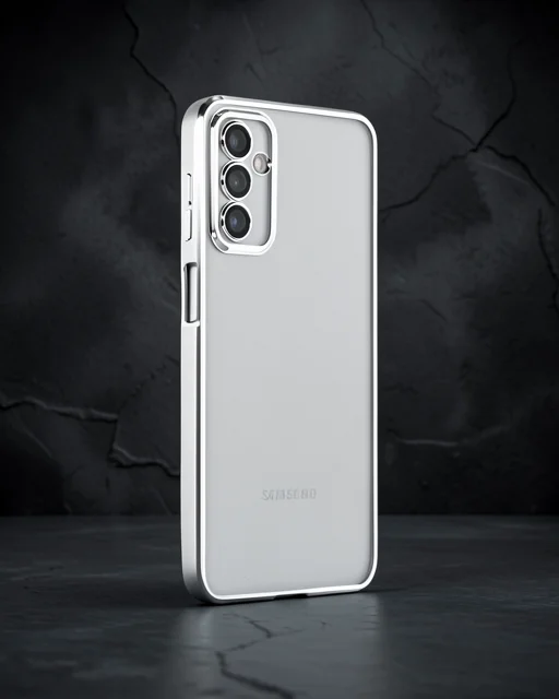 Samsung Galaxy M23 Kılıf Razer Lensli Silikon - Gümüş