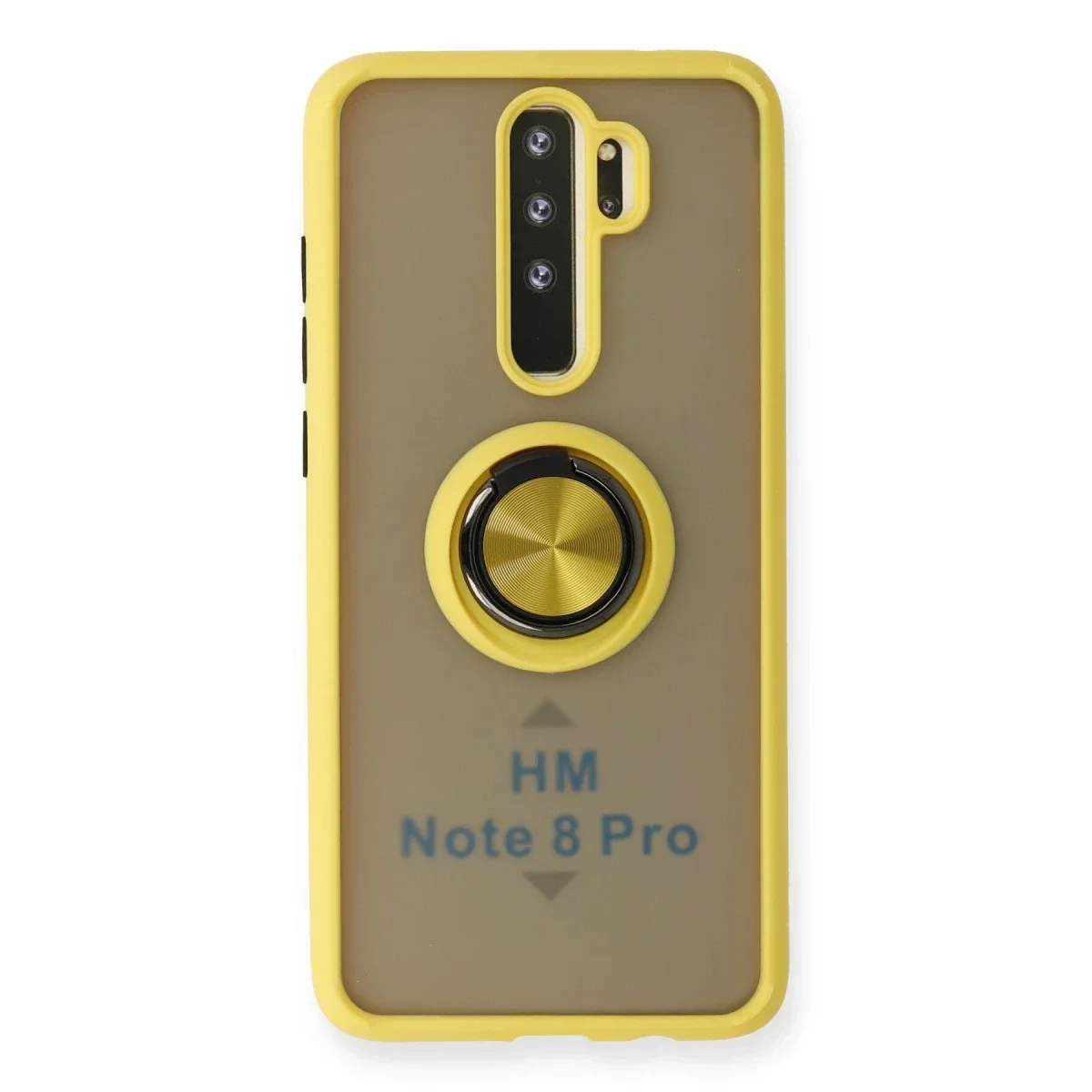 Xiaomi Redmi Note 8 Pro Kılıf Montreal Yüzüklü Silikon Kapak - Sarı