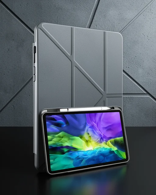 Samsung Galaxy P610 Tab S6 Lite 10.4 Kılıf Kalemlikli Mars Tablet Kılıfı - Koyu Gri