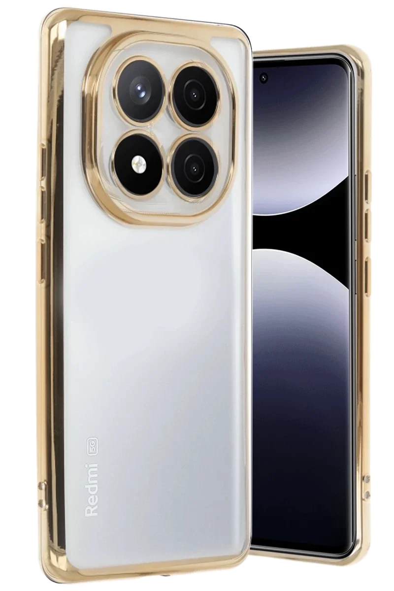 Xiao Red Note 14 Pro 5G Kılıf Razer Lensli Silikon - Gold