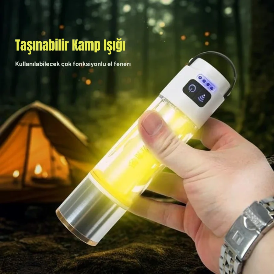 Gold Police GP-222 Çok Fonksiyonlu Kamp Lambası 1000 Lümen görsel 4