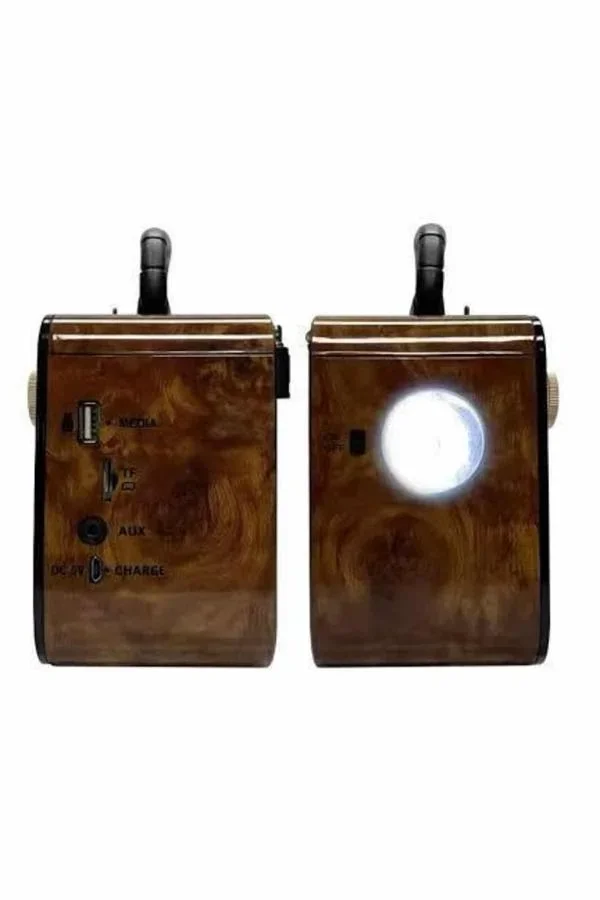 Nostaljik Radyo Bluetooth Bağlantılı Müzik Kutusu Ahşap görsel 4