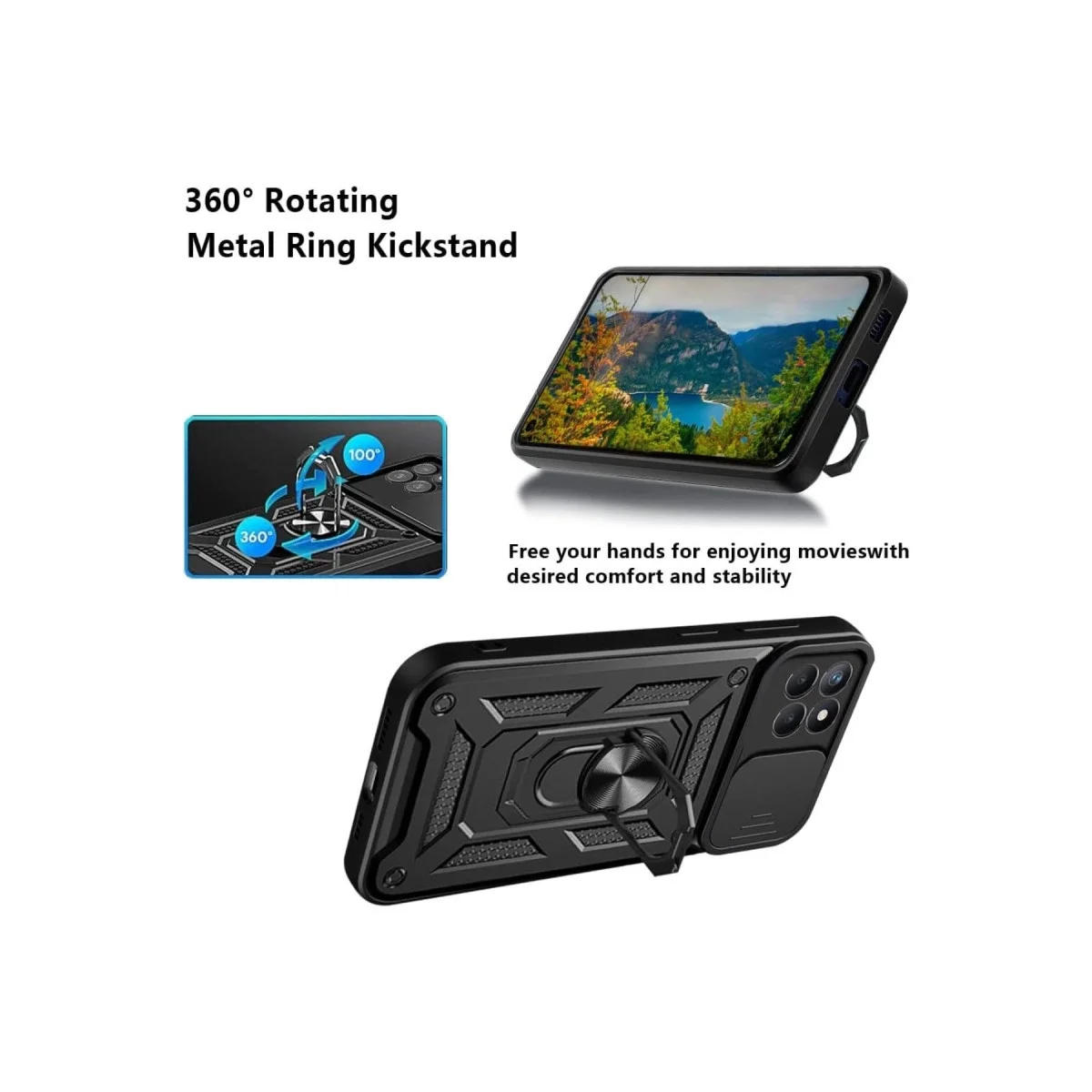 Samsung Galaxy M15 Kılıf Pars Lens Yüzüklü Silikon - Yeşil görsel 3