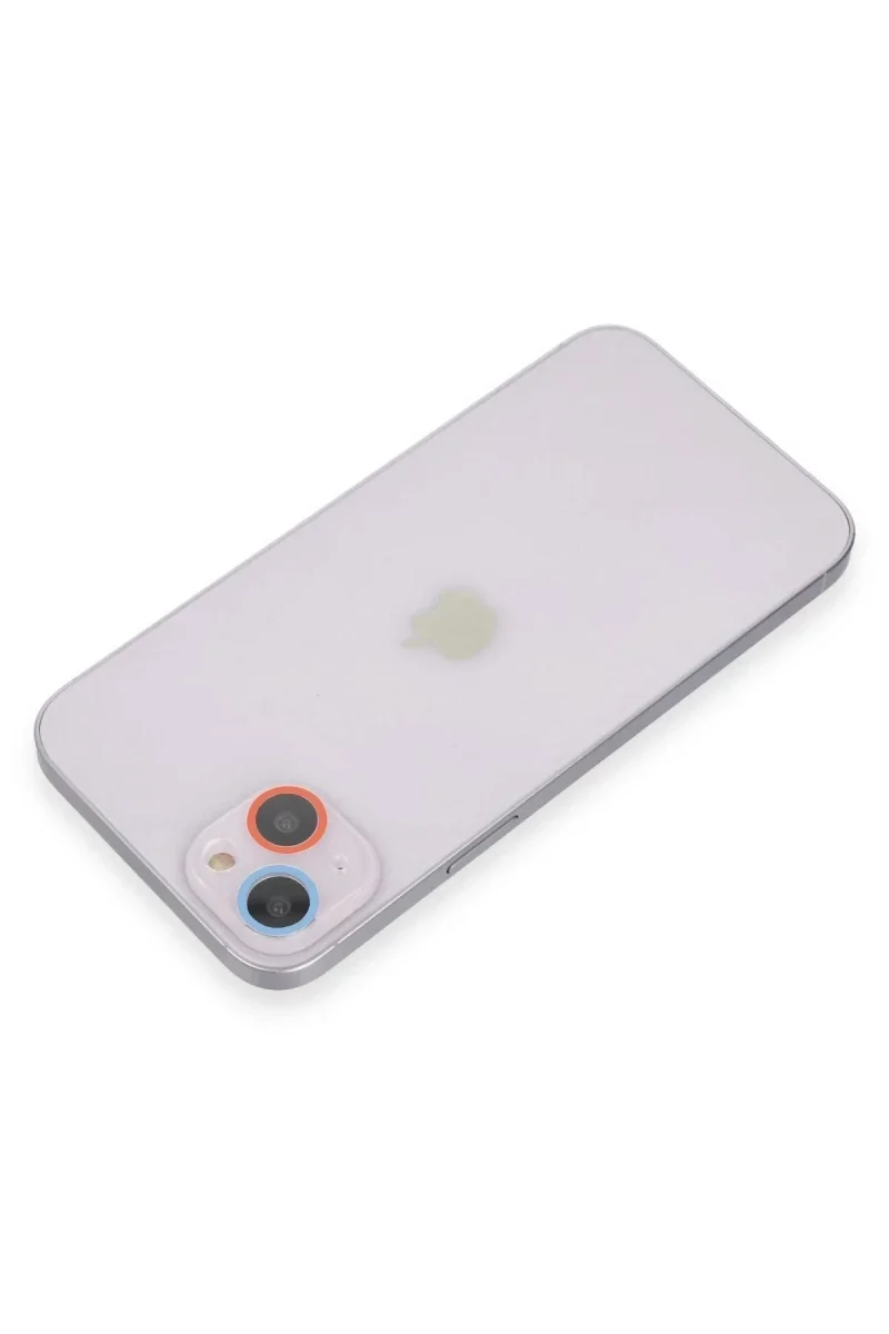Apple iPhone 13 ni Renkli Kamera Lens Koruma Cam - Pembe-Mavi görsel 2