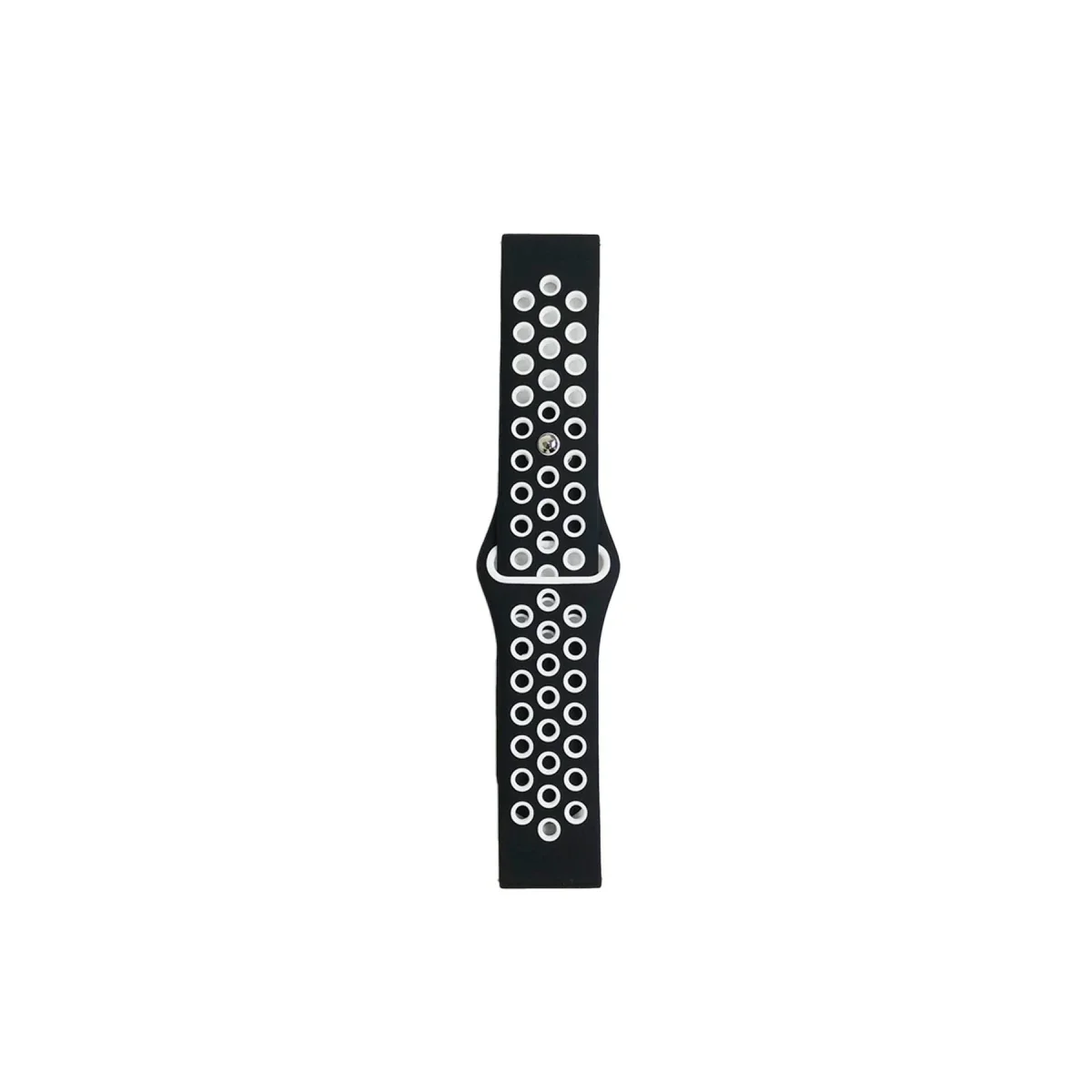 Watch 20mm Spor Delikli Kordon - Siyah-Beyaz görsel 2