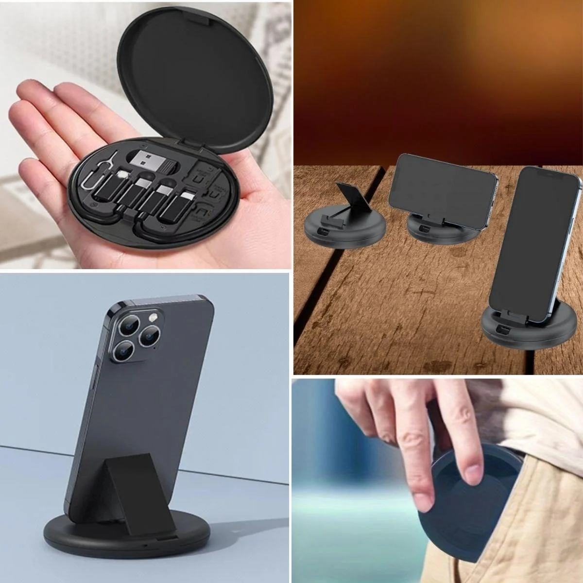 60w Destekli Kablo Kutusu Seyahat Kablo Seti 5'i 1 arada USB Type-C Şarj Kablosu Seti görsel 4