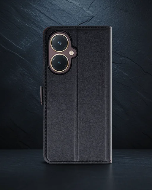 Vivo Y27 Kılıf Trend S Plus Kapaklı Kılıf - Siyah