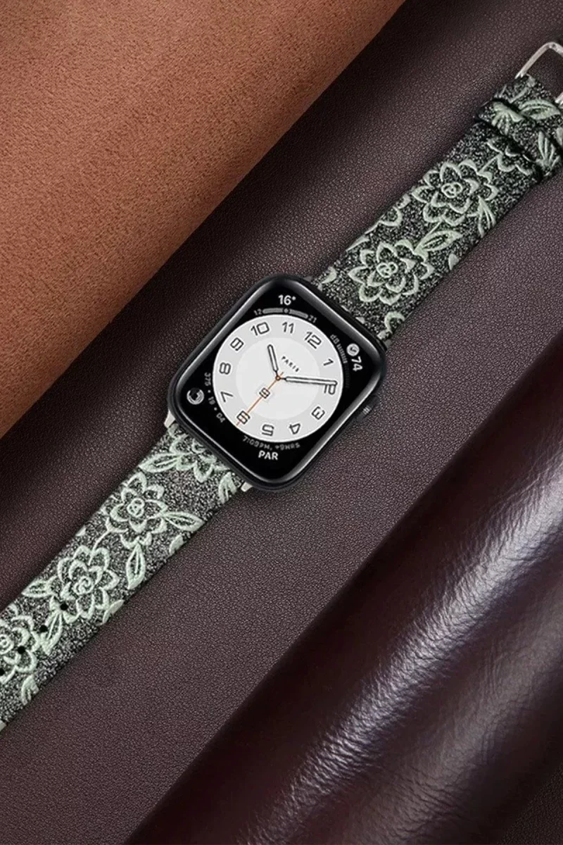 Apple Watch 42mm Creeper Desenli Kordon - Kahverengi görsel 2