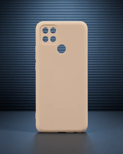 Oppo A15 Kılıf Nano İçi Kadife Silikon - Pudra