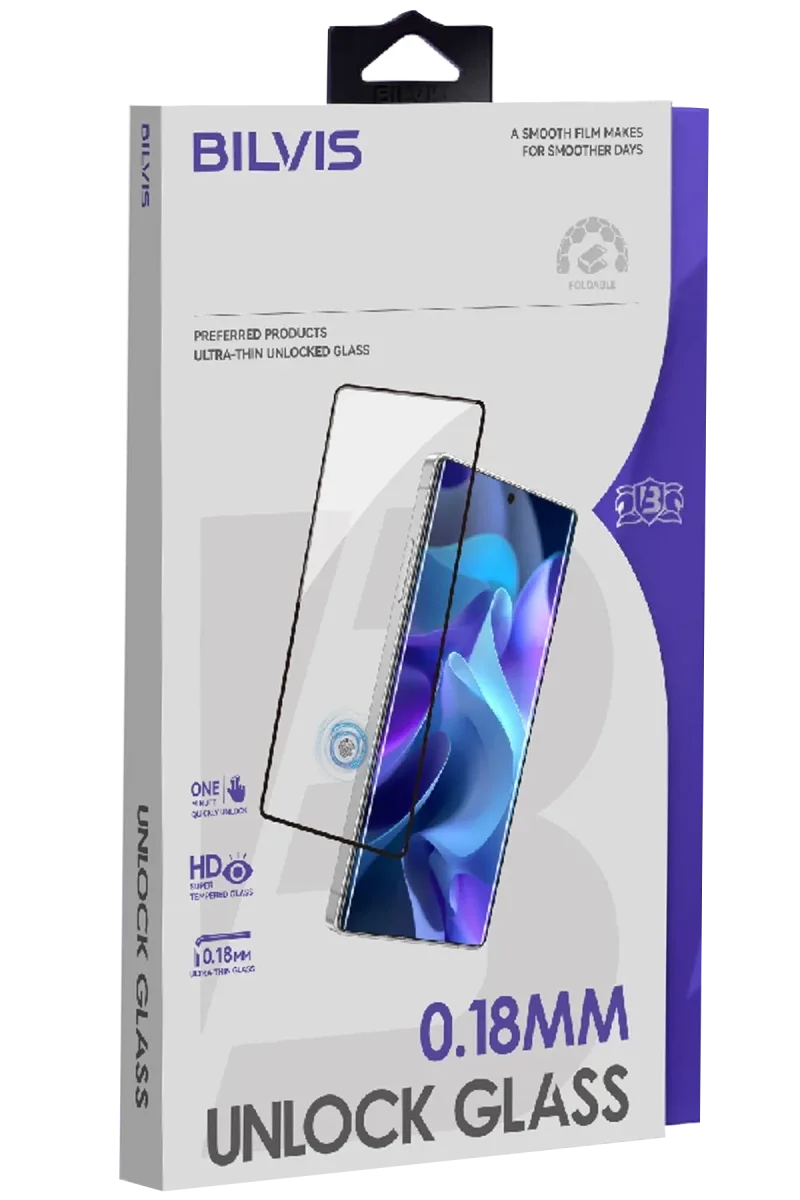Samsung Galaxy S26 Ultra Bilvis 0.18mm Unlock Glass Cam Ekran Koruyucu- Siyah