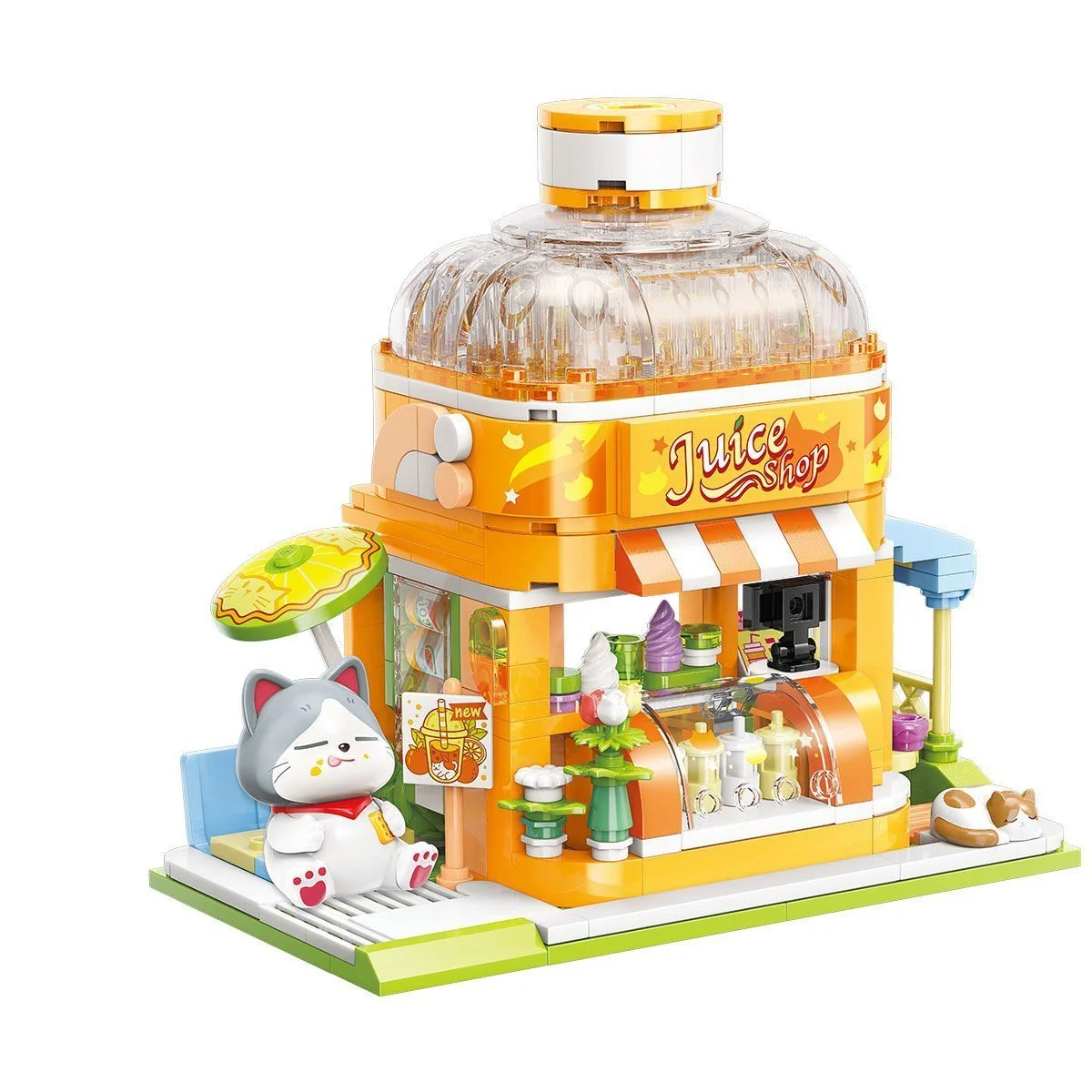 KP28017 Keeppley Kitten Juice Shop Blok Seti 315 Parça -Vagonlife görsel 2