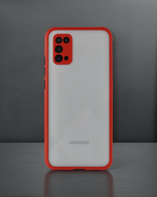 Samsung Galaxy A02s Kılıf Miami Şeffaf Silikon - Kırmızı
