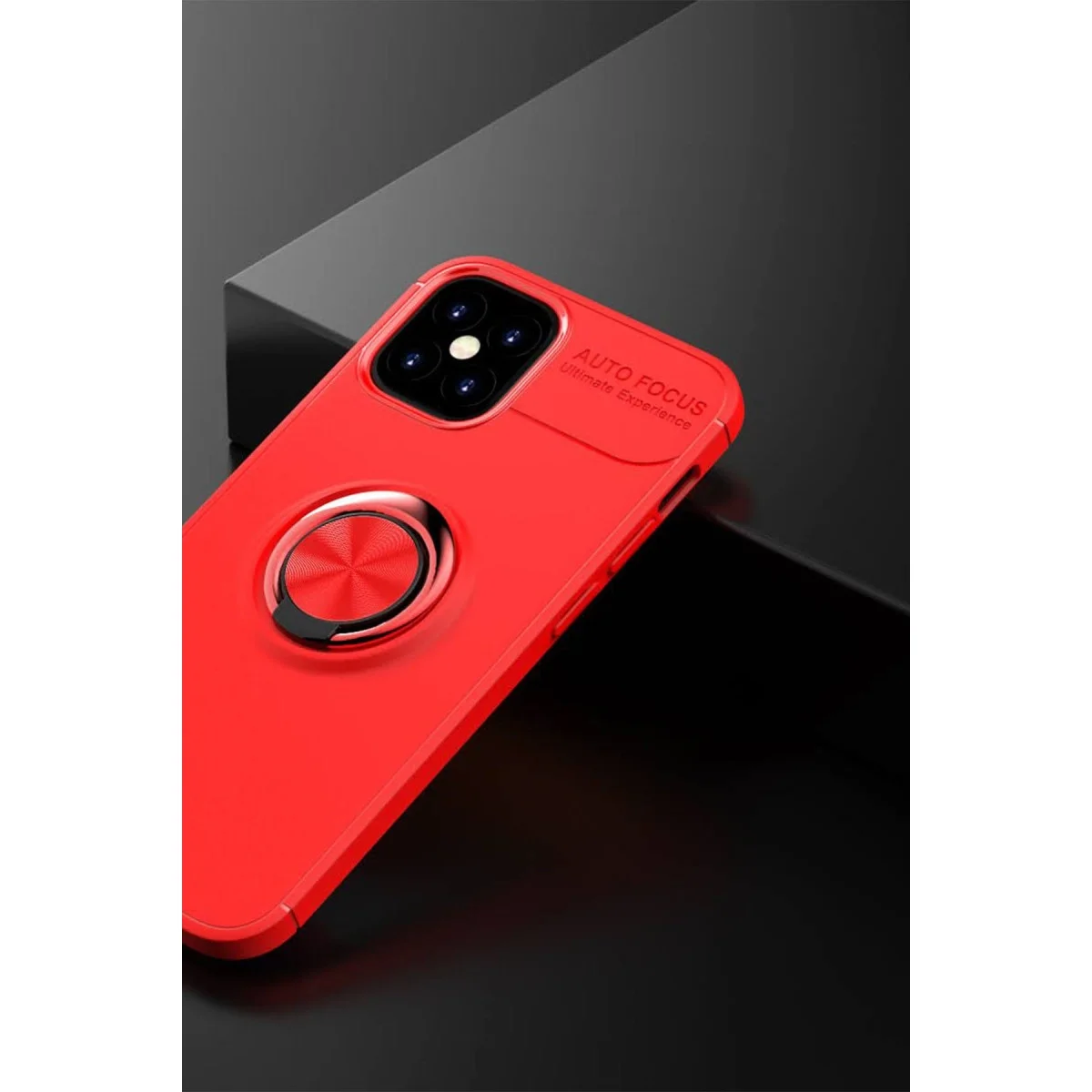 Apple İphone 12 Mini Kılıf Range Yüzüklü Silikon - Kırmızı görsel 2