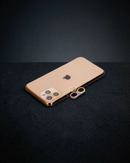 Apple İphone 11 Pro Renkli Kamera Lens Koruma Cam - Turuncu-kırmızı