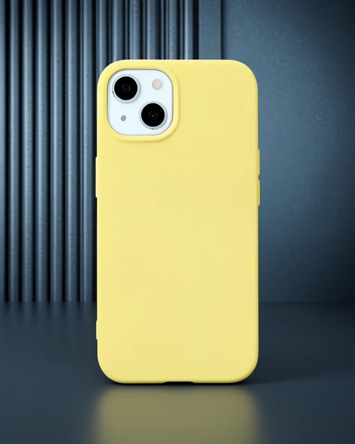 Apple İphone 14 Kılıf Nano İçi Kadife Silikon - Sarı