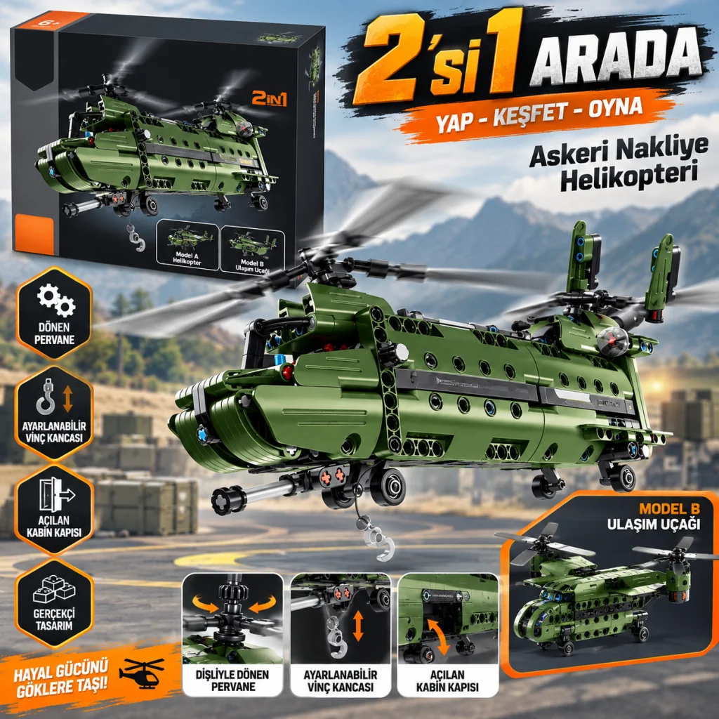 3004031 Askeri Helikopter 2IN1 394PRÇ görsel 3