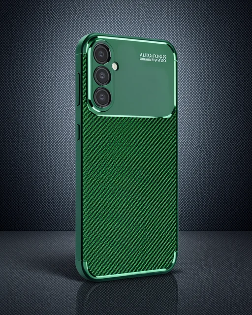 Samsung Galaxy S25 Plus Kılıf Auto Focus Karbon Kapak - Koyu Yeşil