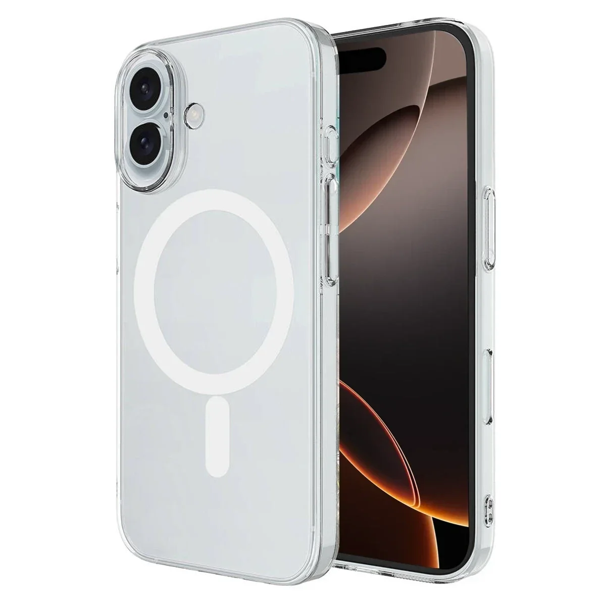 Apple iPhone 16 Plus Kılıf Magneticsafe Şeffaf Silikon - Şeffaf görsel 2