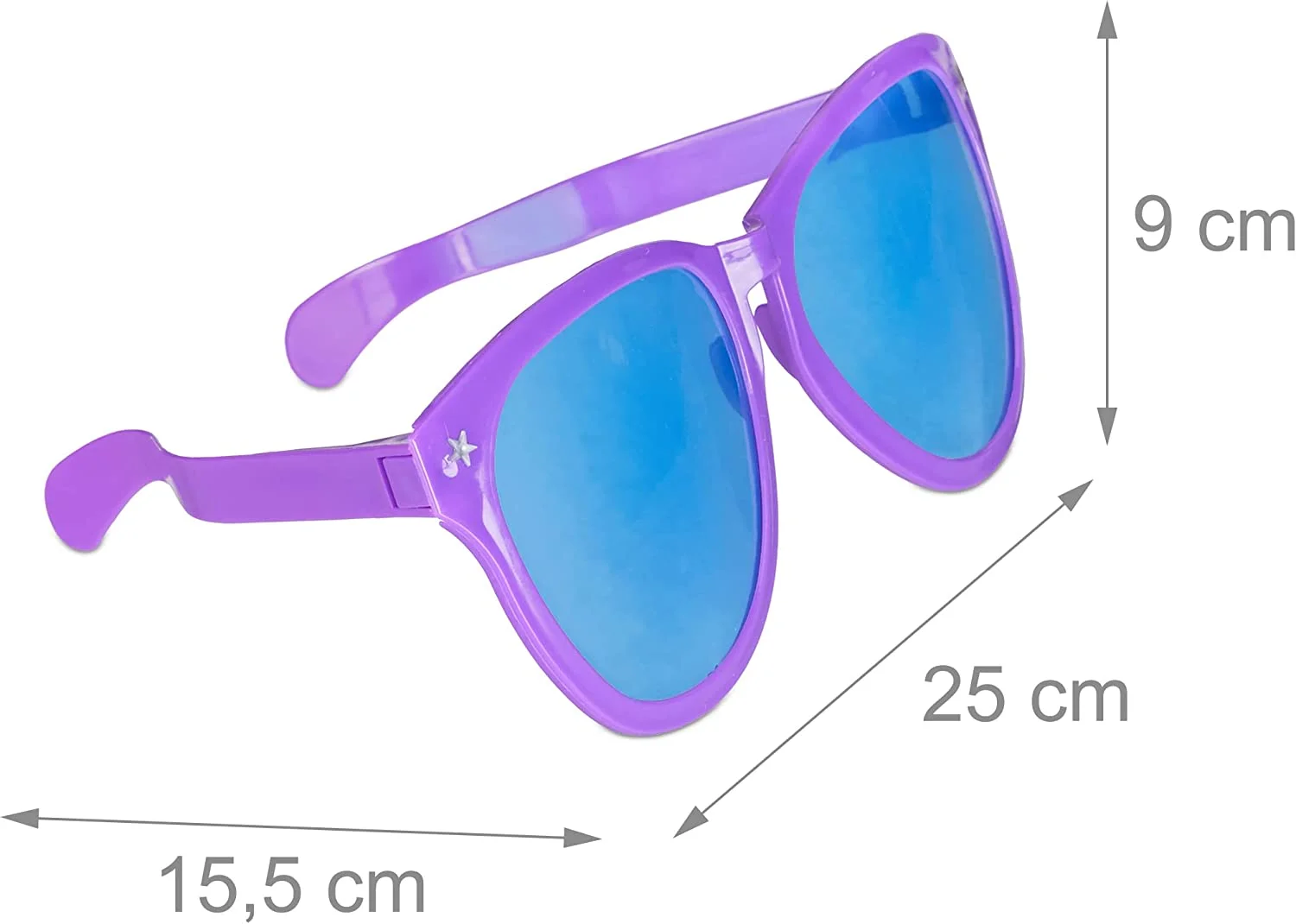 Büyük Parti Gözlüğü Rengarenk 12 Adet 27x9 cm görsel 5