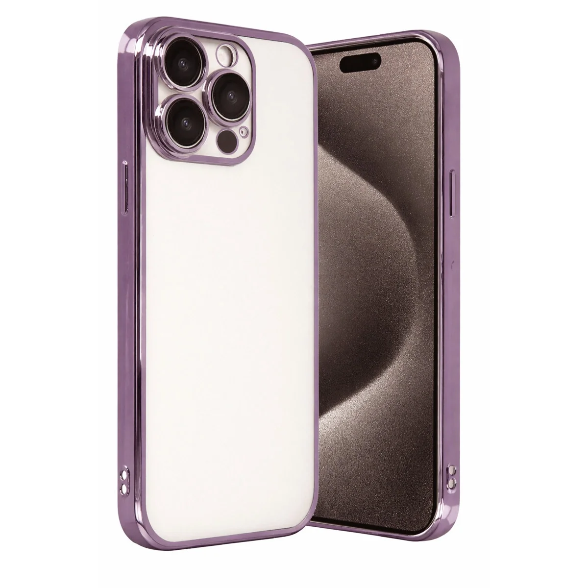 Apple İphone 15 Pro Max Razer Lensli Silikon - Mor
