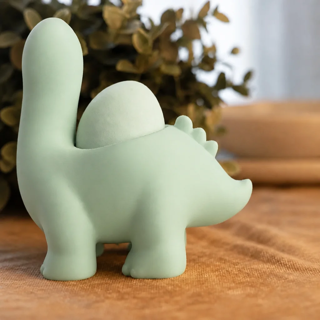 3D Baskı Dinozor Yumurtalık - Sevimli Eggosaurus Yumurta Tutucu-Mint görsel 2