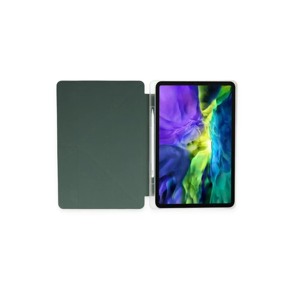 Apple iPad Air 4 10.9 Kılıf Kalemlikli Mars Tablet Kılıfı - Koyu Yeşil görsel 4