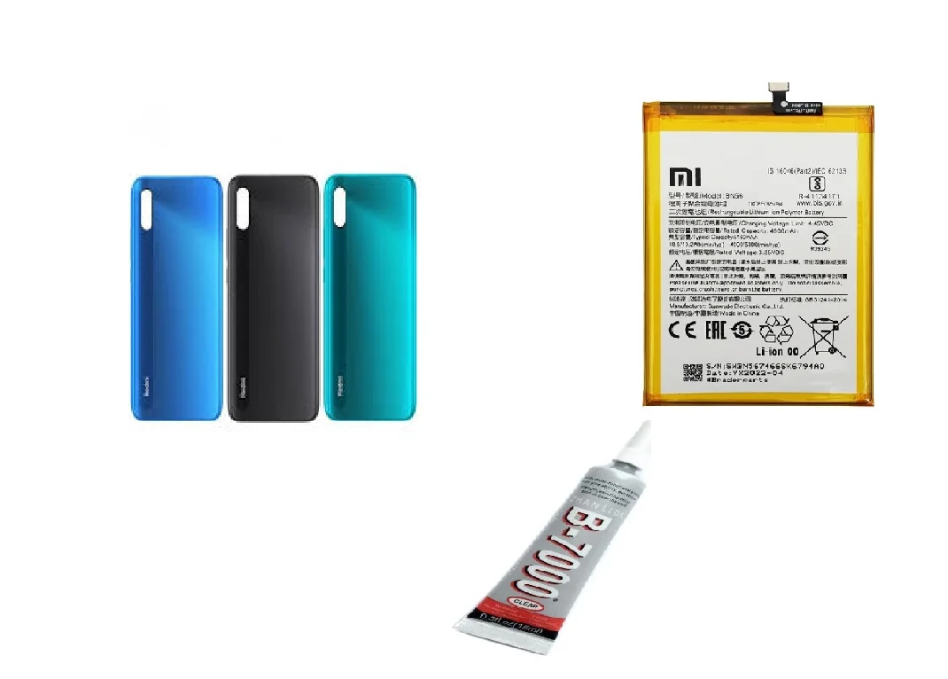 Redmi 9A Arka Batarya Kapağı,batarya Ve B7000 Yap görsel 2