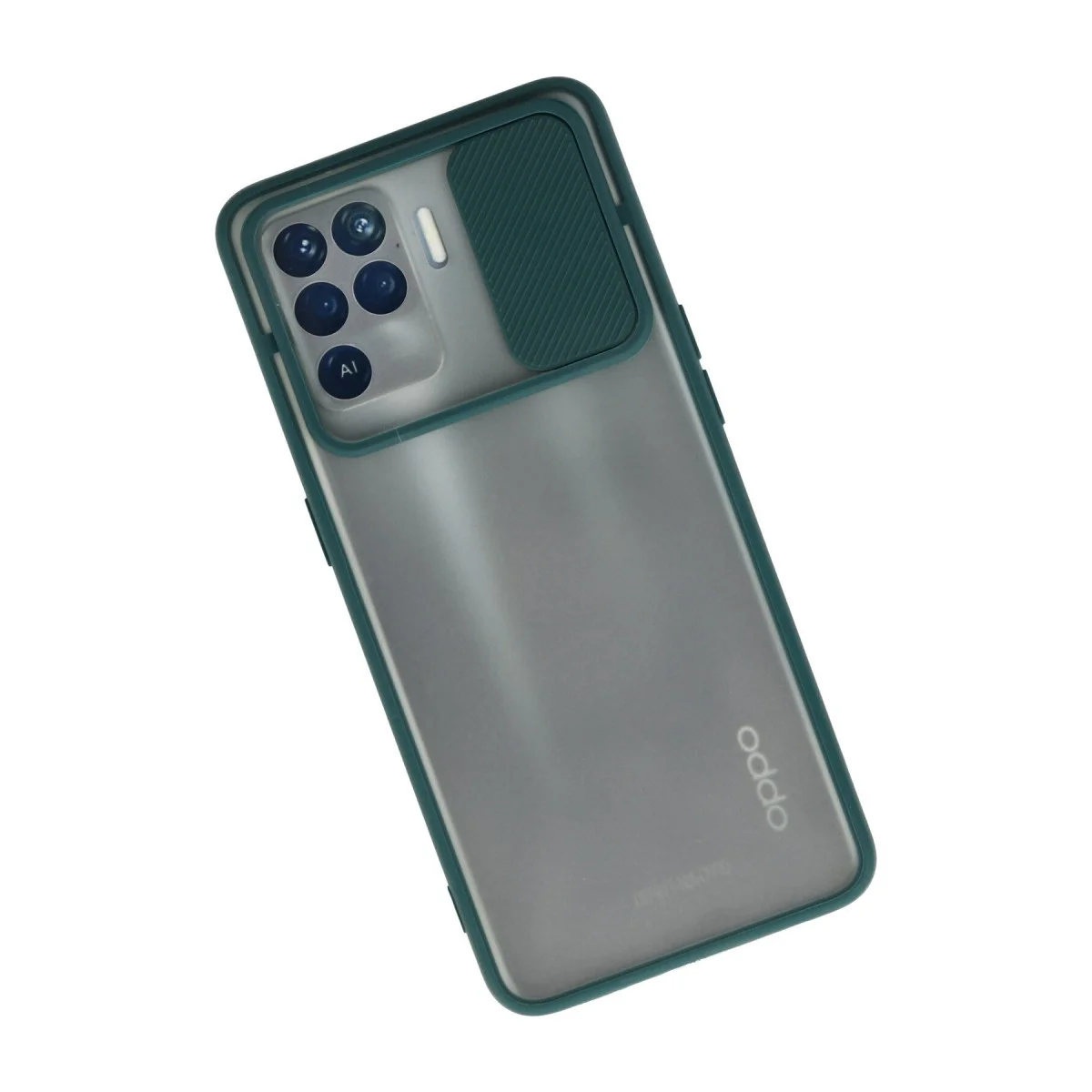 Oppo Reno 5 Lite Kılıf Palm Buzlu Kamera Sürgülü Silikon - Yeşil görsel 2