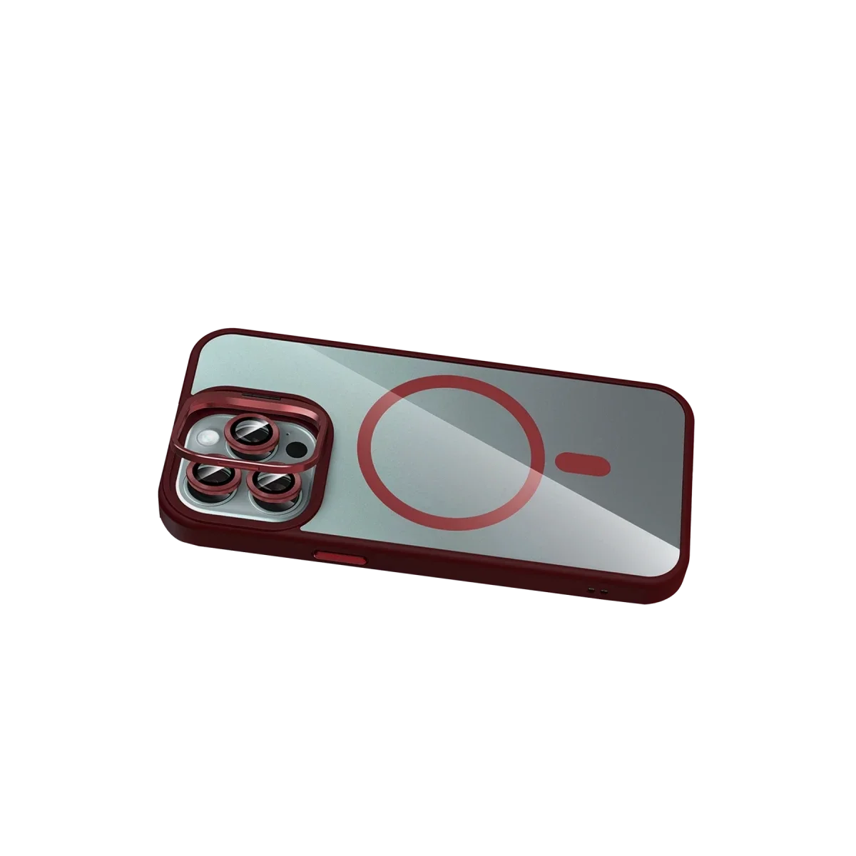 Joko Apple iPhone 16 Pro Max Remim Lensli Magsafe Standlı Kapak - Bordo görsel 4