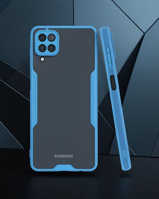 Samsung Galaxy A22 Kılıf Platin Silikon - Mavi