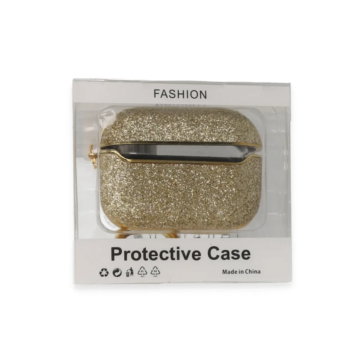 Apple Airpods Pro (1.nesil) Spell Simli Kılıf - Gold
