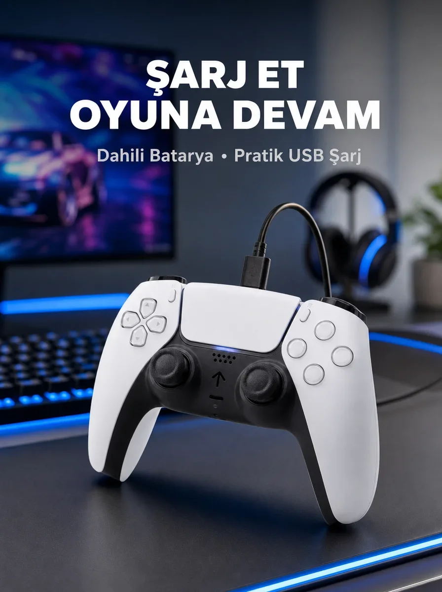 Kablosuz Oyun Kolu PS5 Uyumlu Ergonok Tasarım ve Hassas Kontrol Yeni Nesil