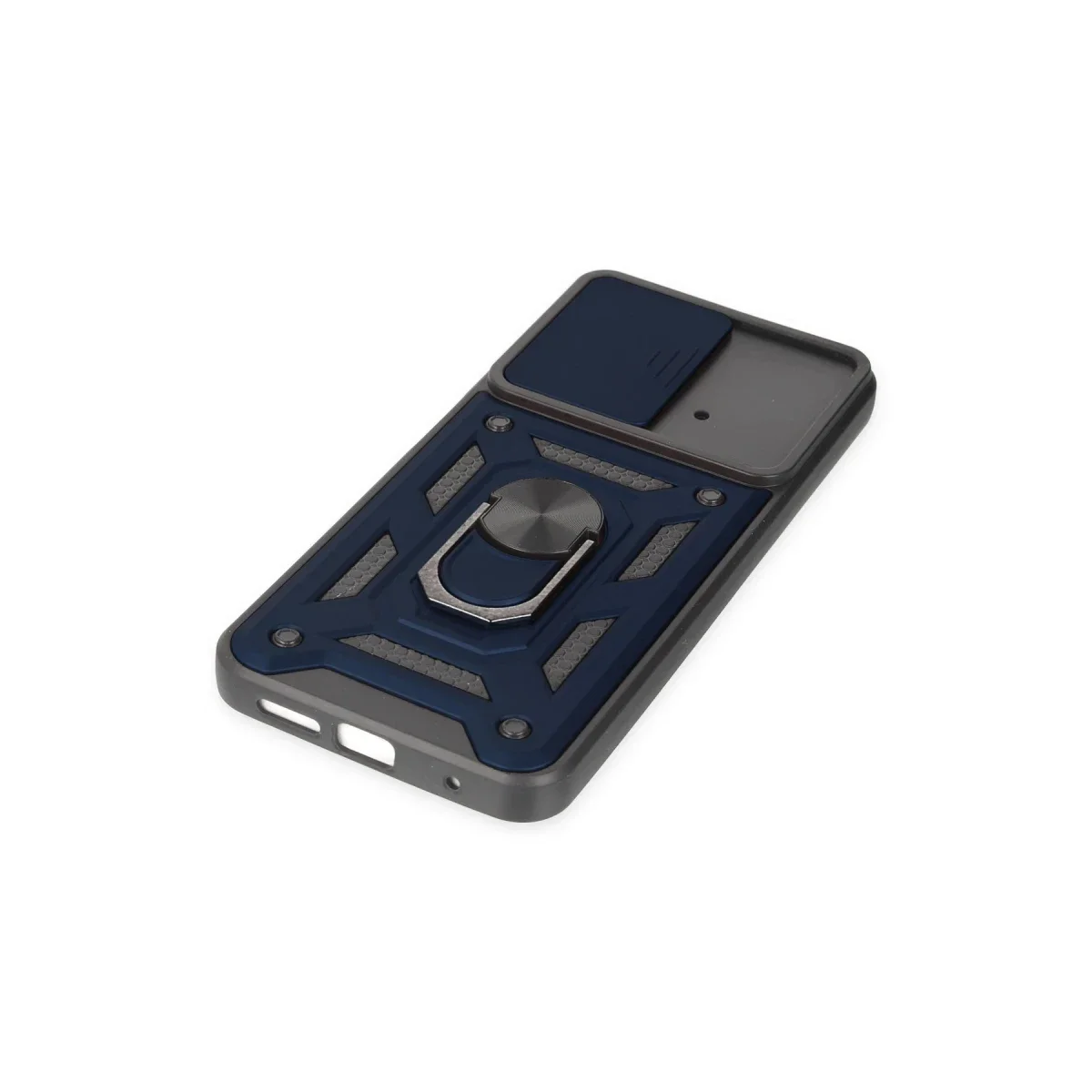 Xiaomi Poco M4 Pro 4G Kılıf Pars Lens Yüzüklü Silikon - Lacivert görsel 5
