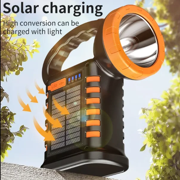 Wıson WS-4343 Çok Fonksiyonlu Solar Şarjlı Powerbanklı Kamp Lambası görsel 4