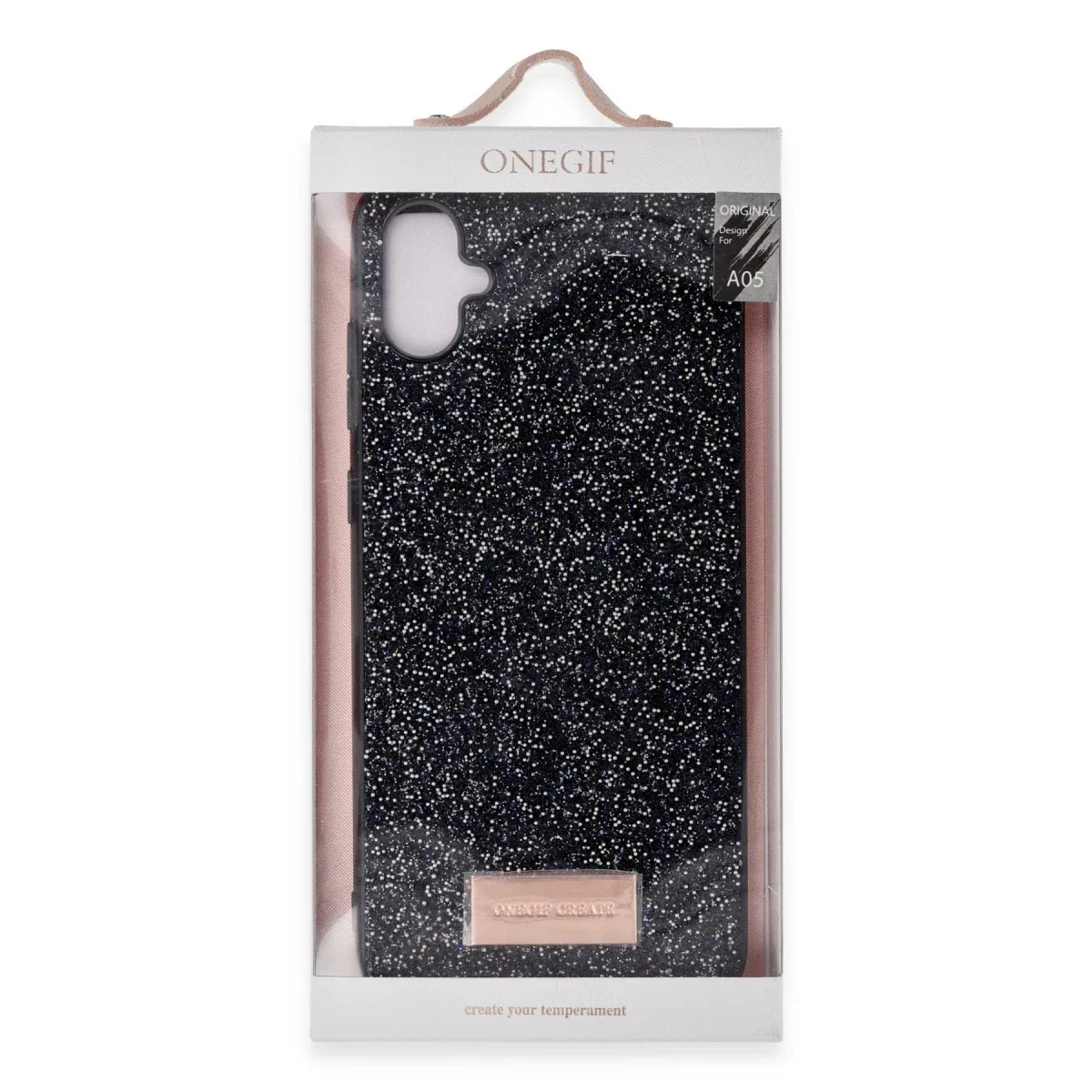 Onegif Samsung Galaxy A05 Bright Simli Kapak - Siyah görsel 3