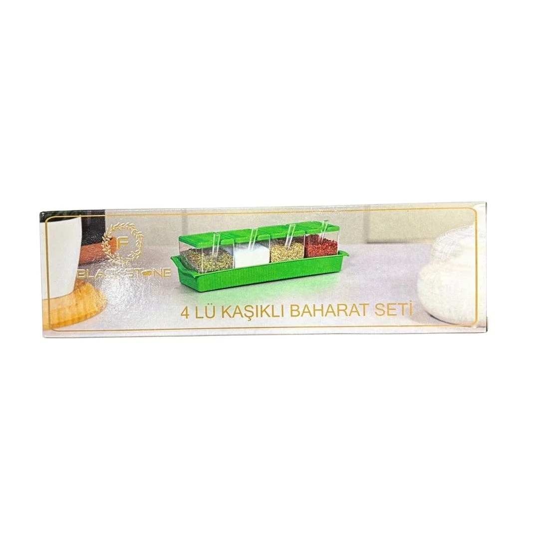 4 Parça Kaşıklı Kare Baharat Seti görsel 2