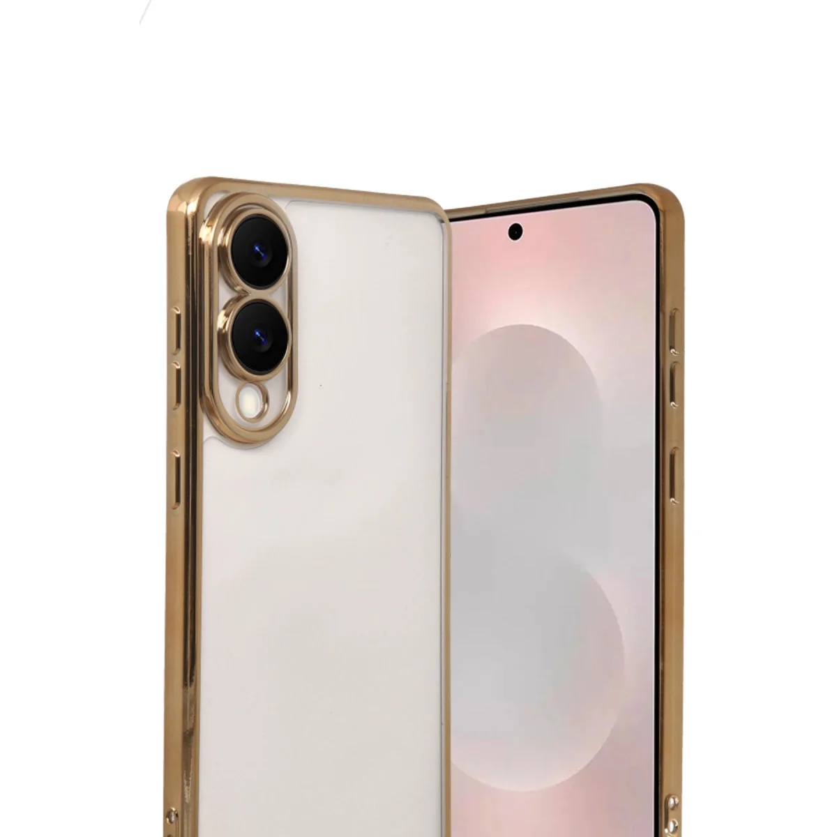 Samsung Galaxy S25 Edge Razer Lensli Silikon - Gold görsel 2