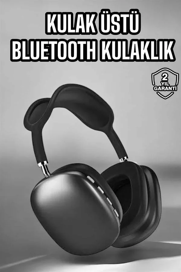 P9 Plus Kulaklık Siyah Bluetooth Bağlantılı Kulak Üstü Kablosuz görsel 2