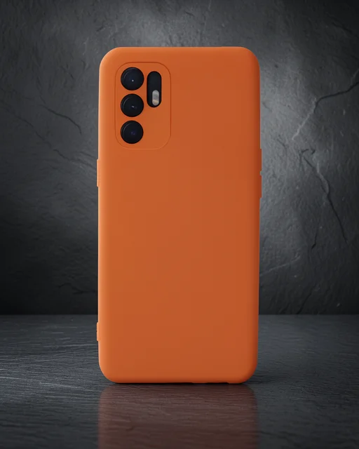 Oppo Reno 6 Kılıf Nano İçi Kadife Silikon - Turuncu