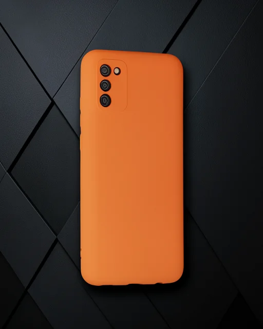 Samsung Galaxy A02s Kılıf Nano İçi Kadife Silikon - Turuncu