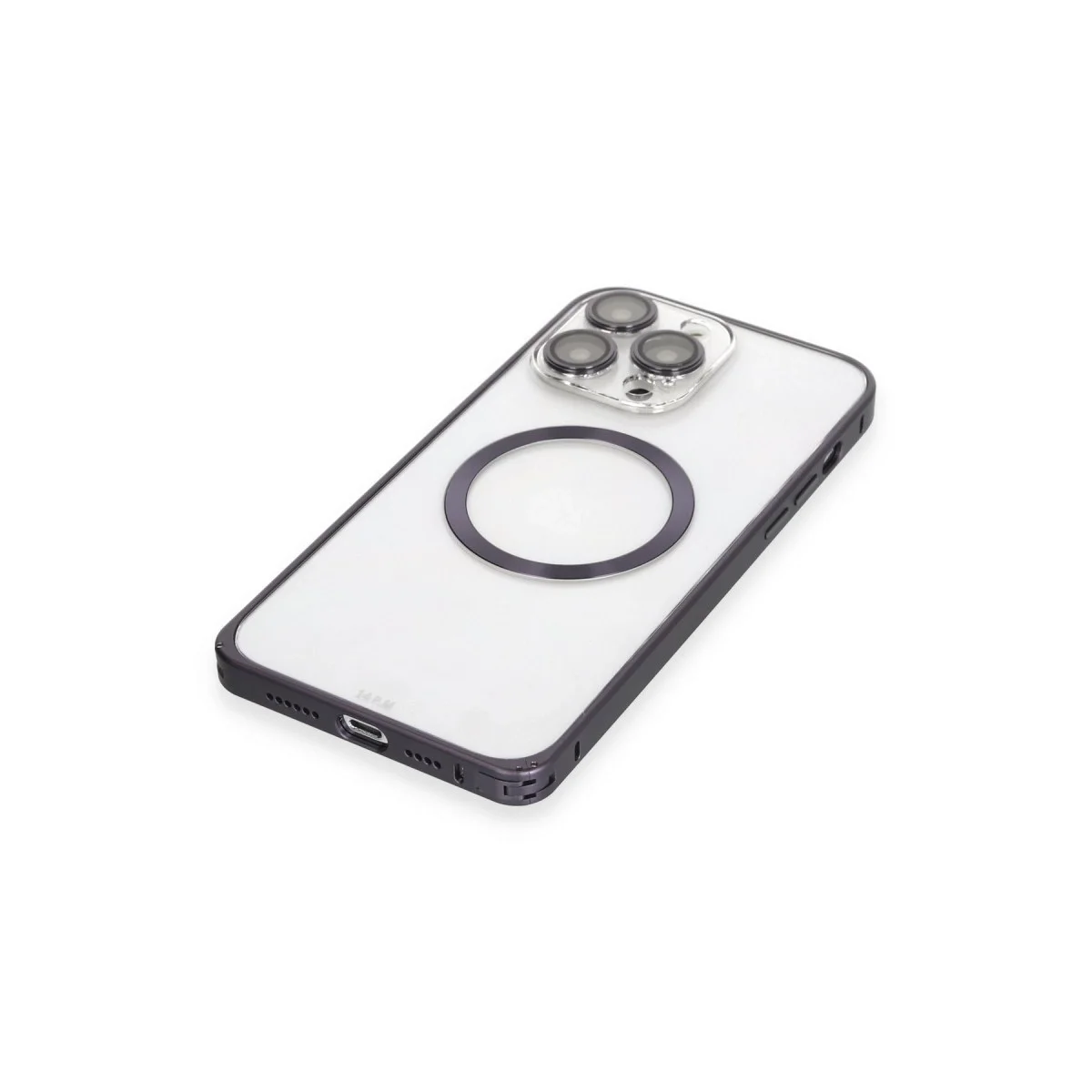 Joko Apple İphone 14 Pro Kılıf Metal Bumper Magneticsafe Kapak - Derin Mor görsel 5