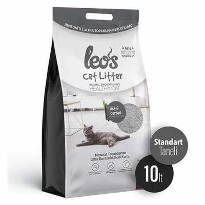Cat Litter Grey Aktif Karbonlu Bentonit Kedi Kumu 10 Lt