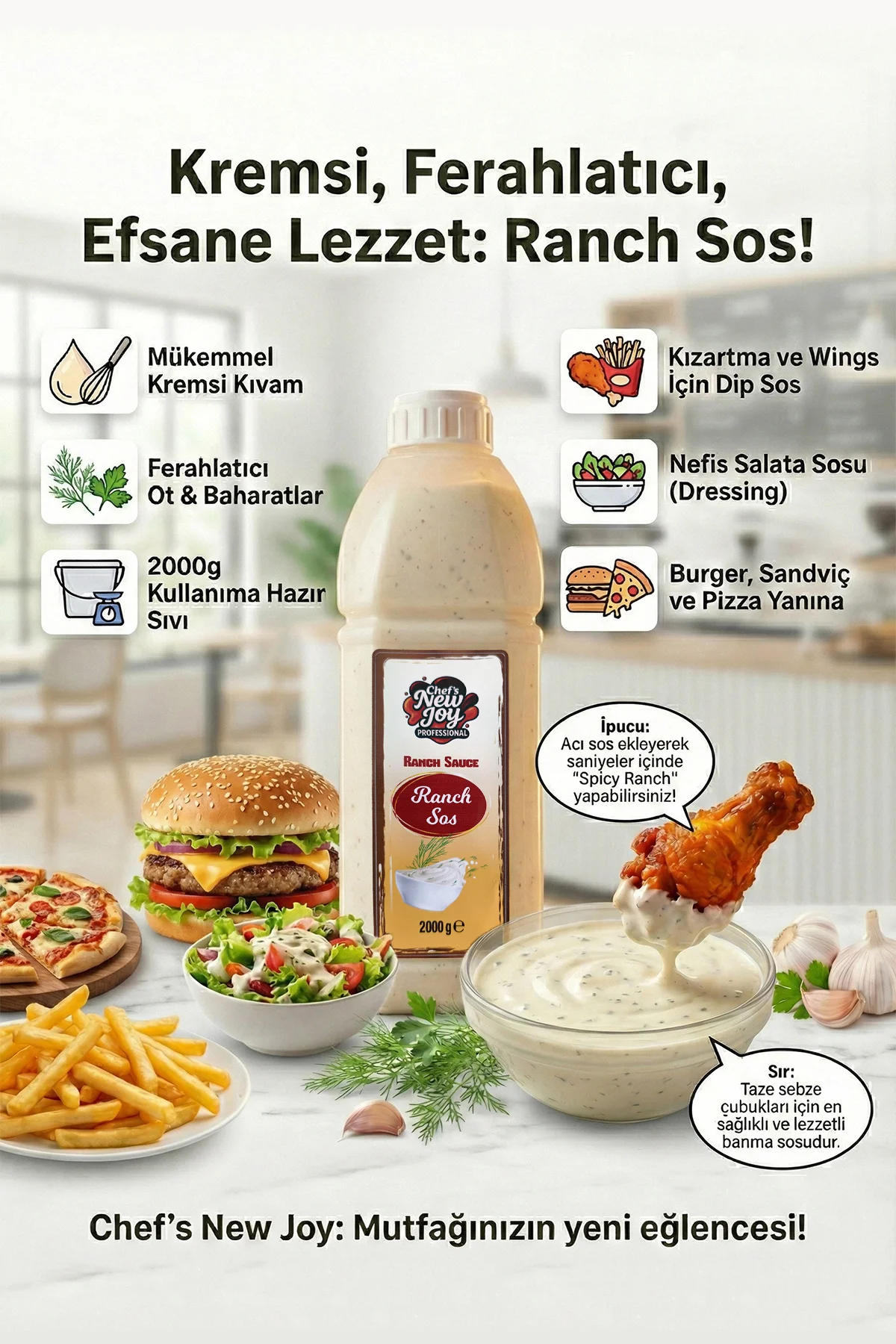 Ranch Sos 2000 gr Ranch Sauce görsel 3