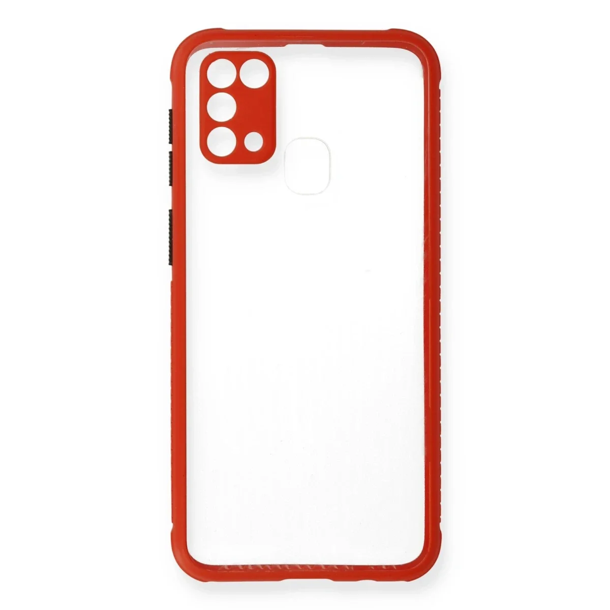 Samsung Galaxy M31 Kılıf Miami Şeffaf Silikon - Kırmızı görsel 2