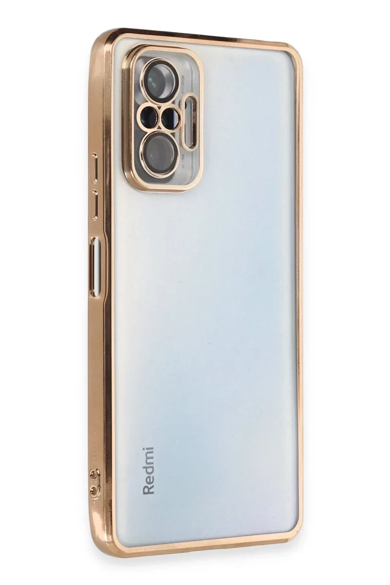 Xiao Red Note 10 Pro Kılıf Razer Lensli Silikon - Gold