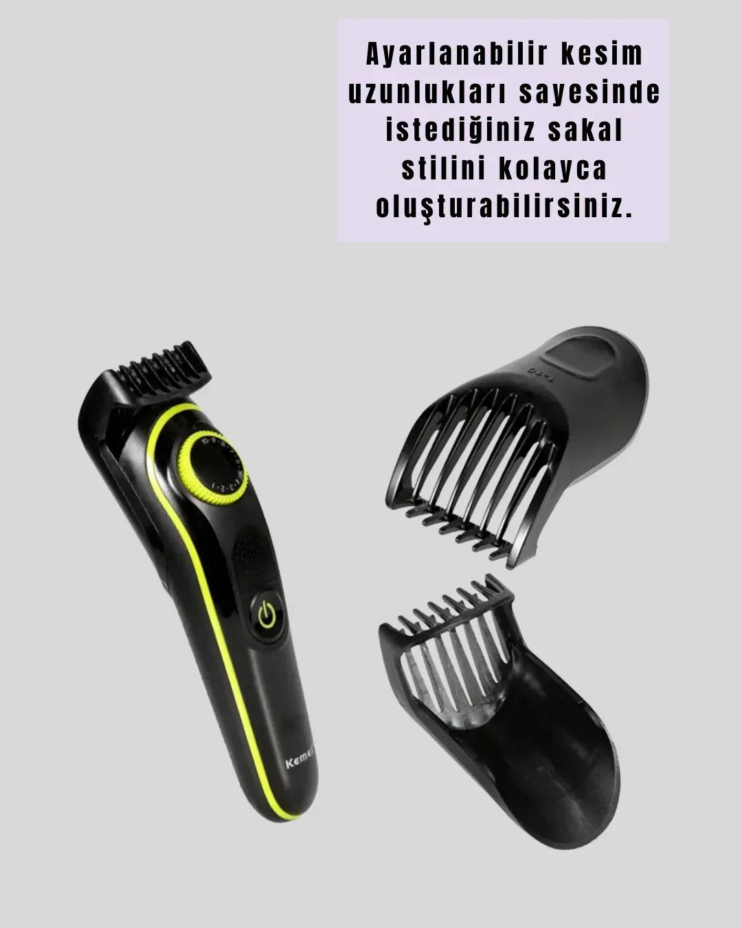 Uzun Pil Ömürlü LED Göstergeli Erkek Bakım Seti 5-in-1 Saç Sakal Tıraş Makinesi görsel 4