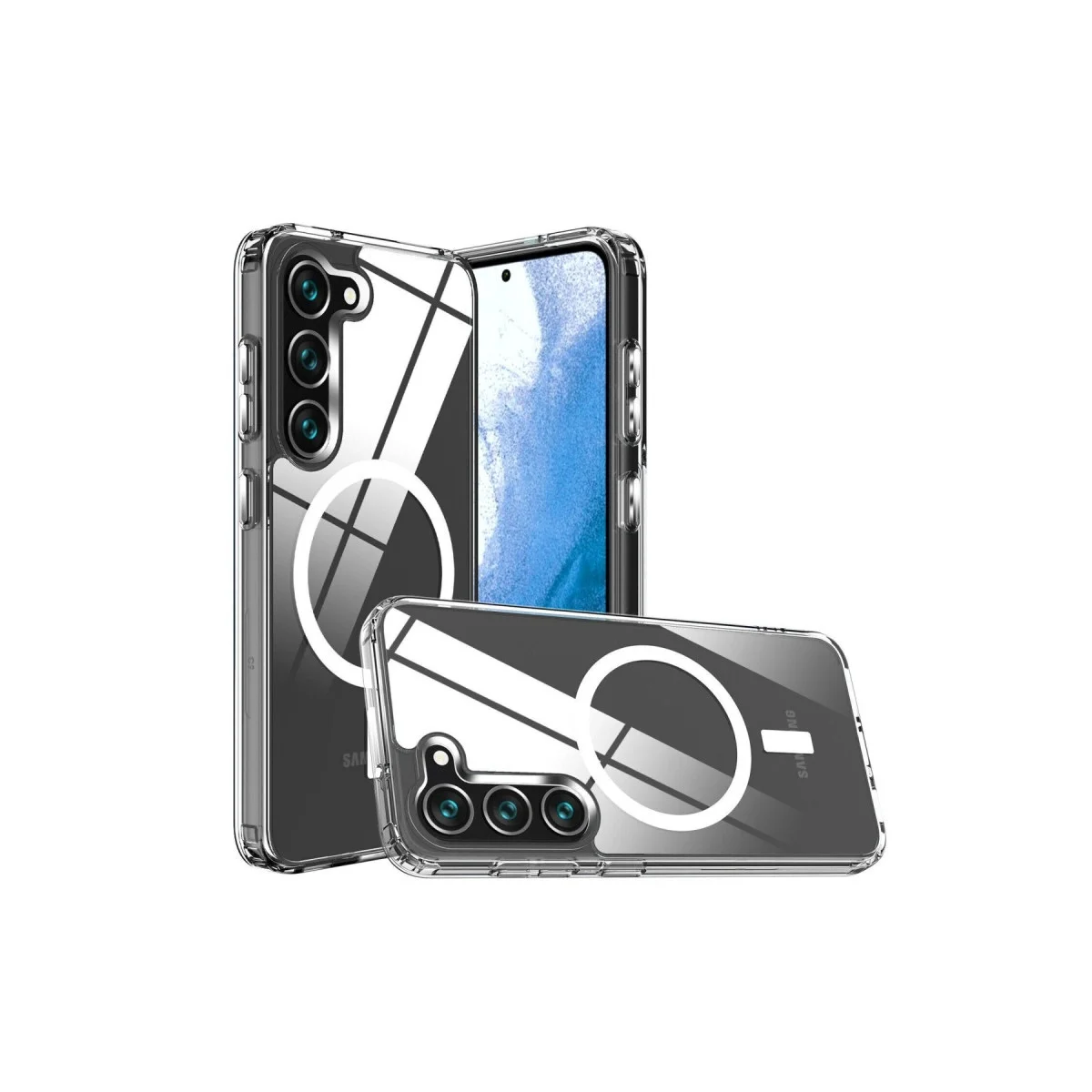 Samsung Galaxy S23 Kılıf Magneticsafe Şeffaf Silikon - Şeffaf görsel 5