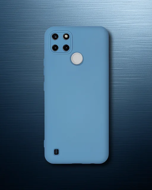 Realme C25y Kılıf Nano İçi Kadife Silikon - Mavi
