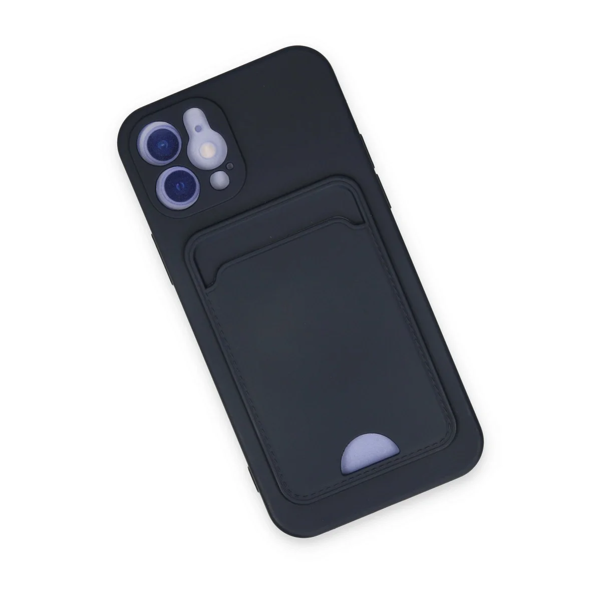 Apple İphone 12 Kılıf Kelvin Kartvizitli Silikon - Lacivert görsel 3